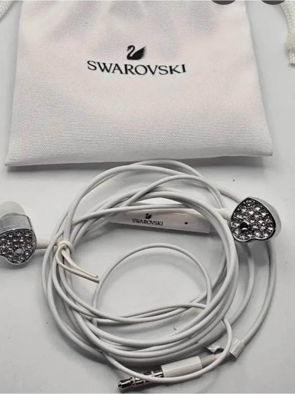 Swarovski White Crystal-Accented Earbuds